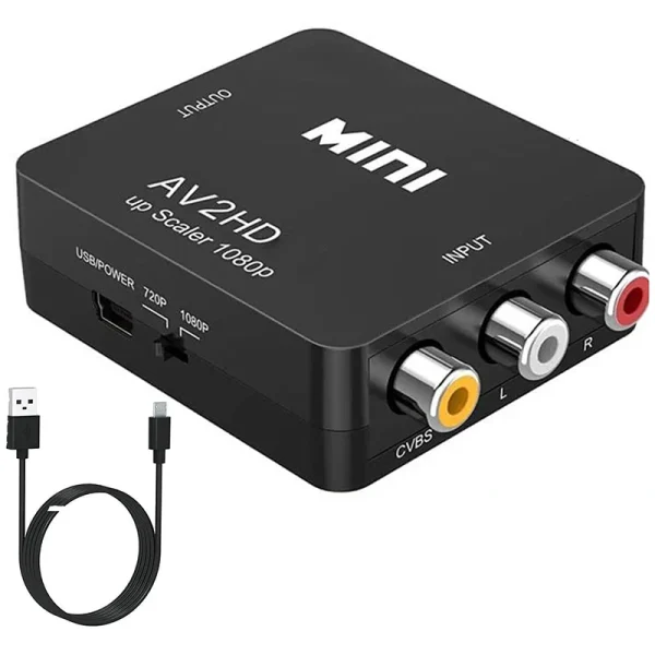 AV till HDMI-kompatibel Adapter 1080P Videokonverterare